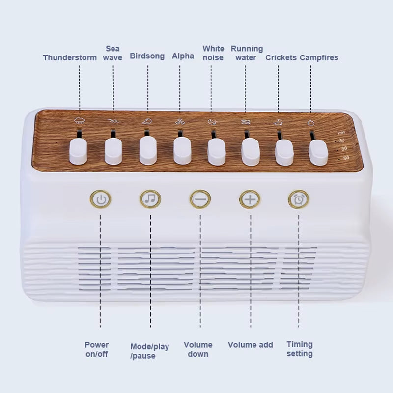New Trending White Noise Sound Machine Bluetooth Speaker for Sleeping with 8 Smoothing Nature Sounds